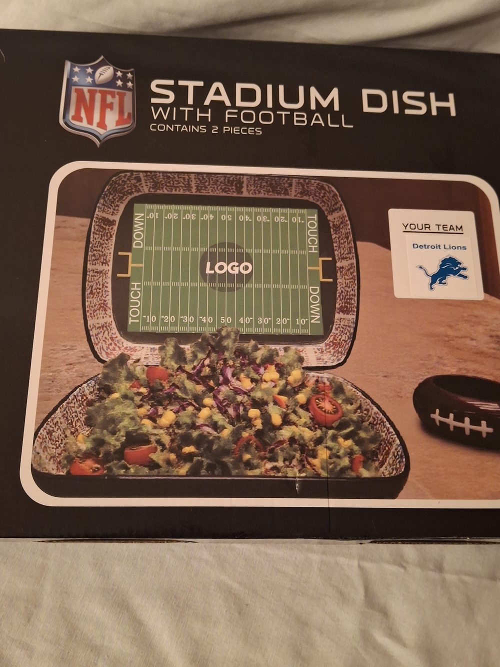 Football Stadium Chips and DIP Serving Set with Detroit Lions Logo